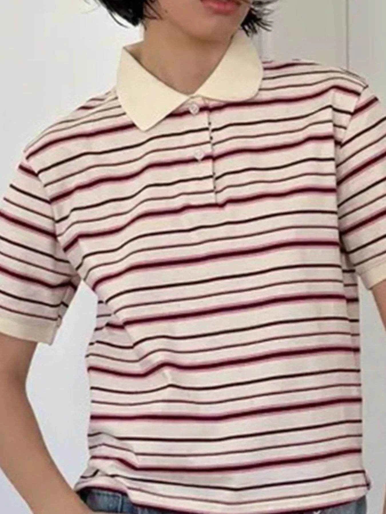 Striped Polo T-Shirt with Contrast Collar Trendsi d9026d7a-0334-4269-a678-75f81388706a-Max-Origin