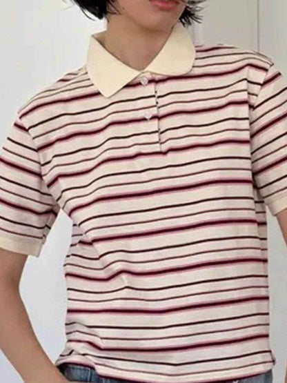Striped Polo T-Shirt with Contrast Collar Trendsi d9026d7a-0334-4269-a678-75f81388706a-Max-Origin