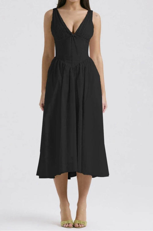 Ruched V-Neck Sleeveless Dress with Pockets Black Trendsi d9476bff-bcf9-49d5-8041-506b9139ceb1-Max-Origin