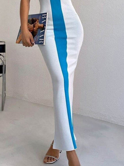 Contrast Wide Strap Slit Midi Dress Trendsi d950a62d551b42e78abf7572eaade7fa-Max