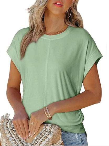 Round Neck Short Sleeve T-Shirt Light Green Trendsi d9ef8cd3-e233-45cc-be7f-519b41fe3f74-Max-Origin