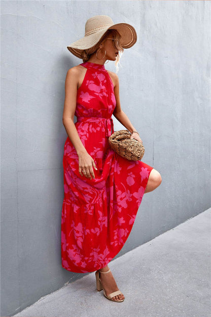 Printed Sleeveless Tie Waist Maxi Dress Trendsi da637a09374442d39dac087d3b868662-Max