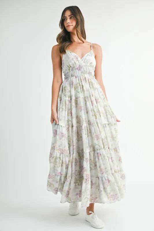 MABLE Floral Print Tiered Cami Maxi Dress Trendsi da6ee8d812f24273b6daed32166f4ca1-Max-Origin