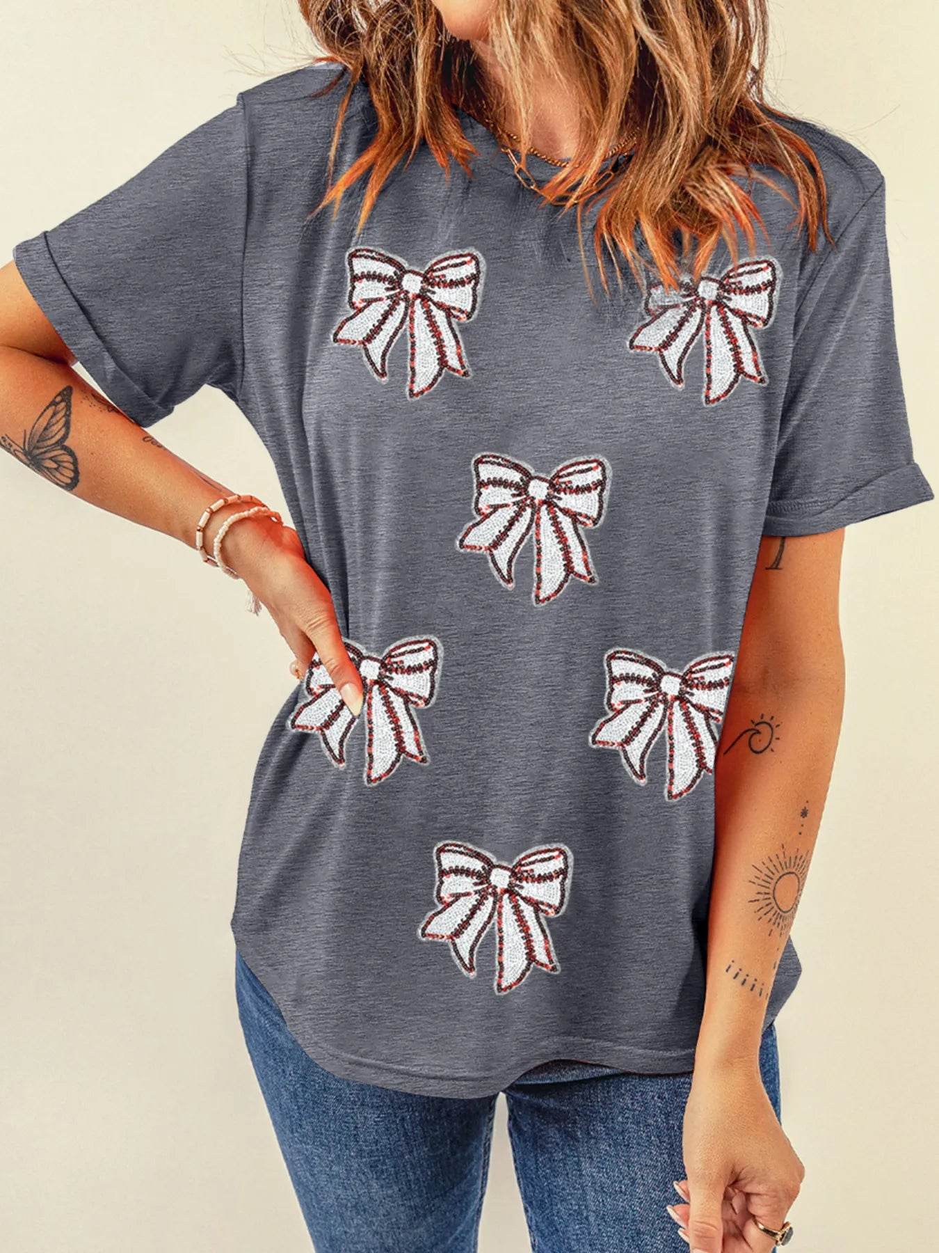 Sequin Bow Short Sleeve Tee Trendsi da6f1872b09e4822b631fc0858f43e3d-Max-Origin