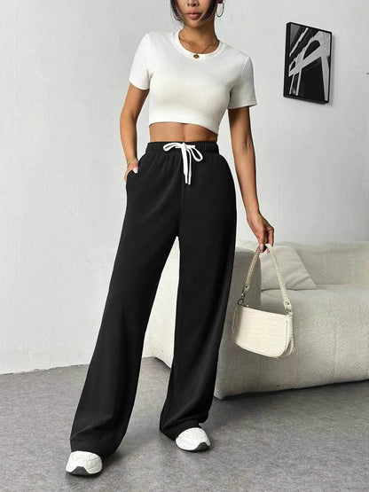 Drawstring Wide Leg Pants with Pockets Black Trendsi daa294c0-e01d-4eed-973a-e170406c870d-Max