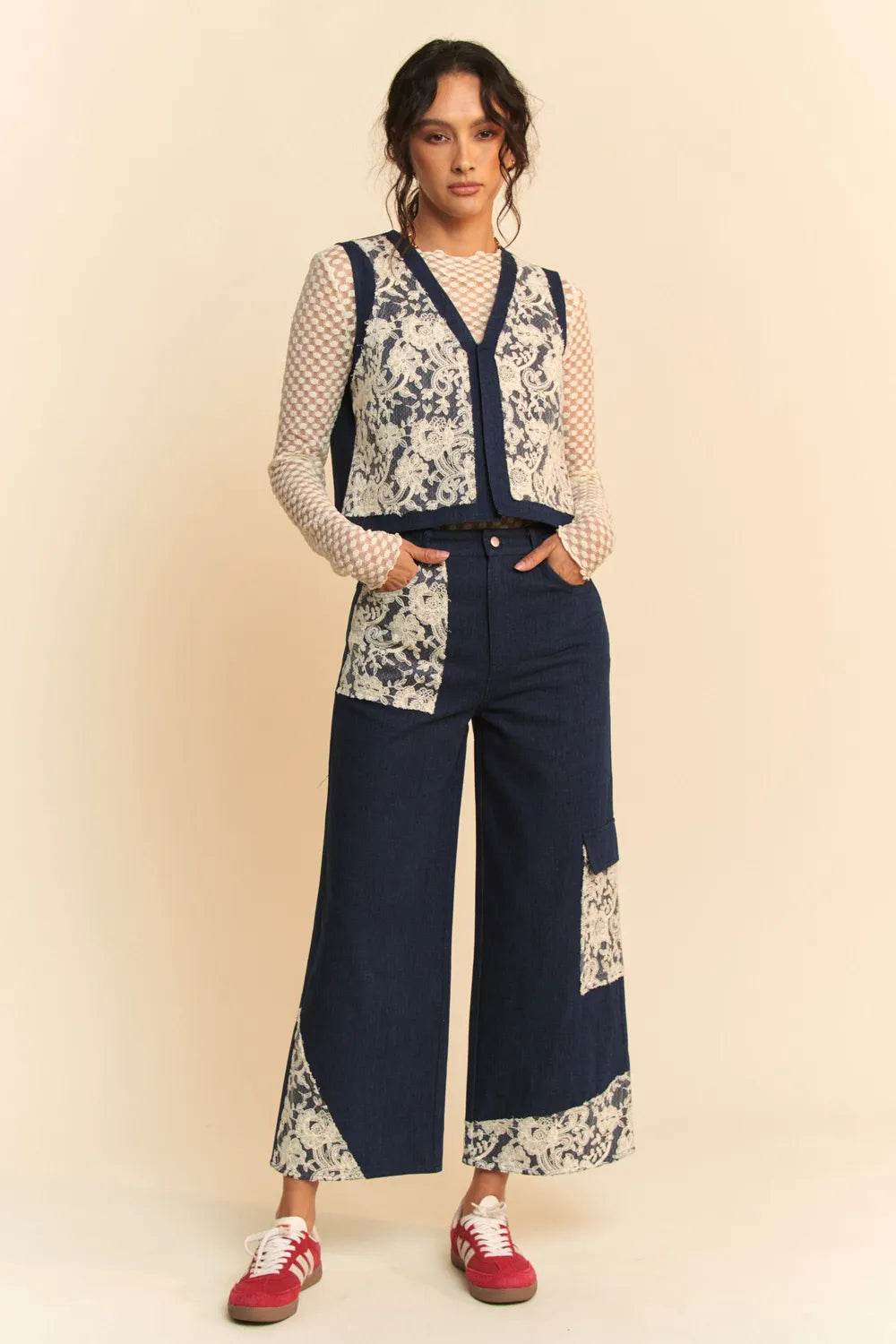 Davi & Dani Lace Applique Wide Leg Jeans Trendsi dac654bb-e51a-4d0f-a896-048599d00e6a-Max