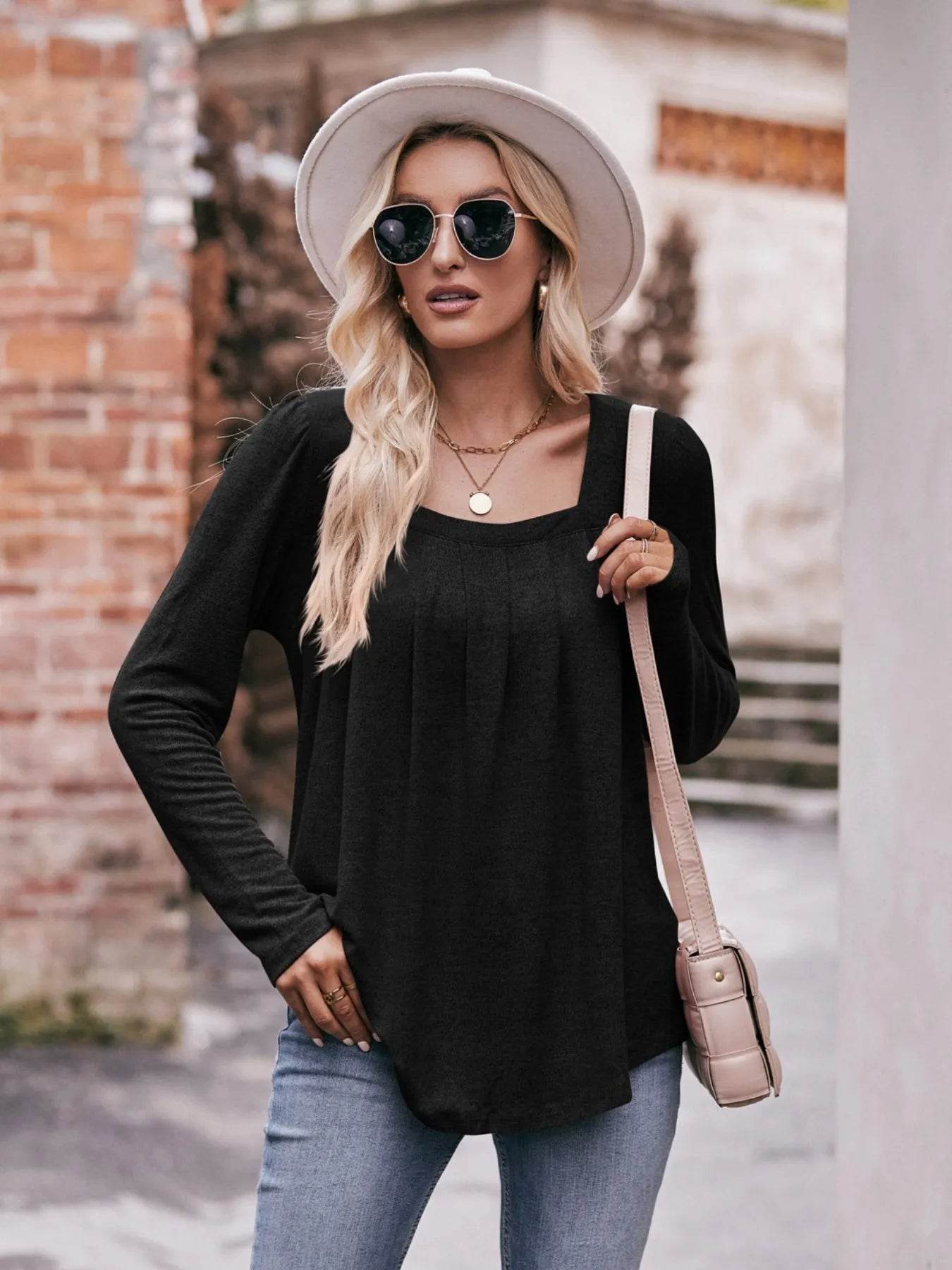 Square Neck Long Sleeve T-Shirt Black Trendsi dad5e71c-1c00-42f1-9805-a7c3638a764b-Max-Origin