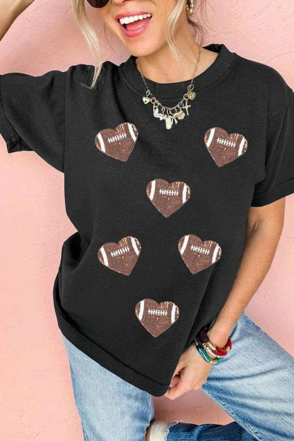 Game Day Football Heart Round Neck T-Shirt Trendsi dae55efa-b064-4f15-8595-b592c0c2612e-Max-Origin
