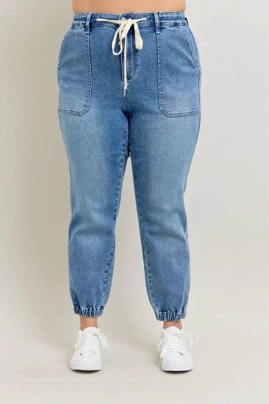 Judy Blue Full Size High Waist Denim Jogger Plus Size Trendsi db0af1f0-380e-4b84-a1bf-2a2654b60ea8-Max-Origin