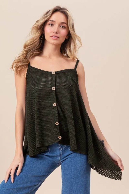 BiBi Popcorn Waffle Knit with Buttoned Front Cami Top Trendsi db88b24d078c43f4a82941ff15e47de3-Max-Origin