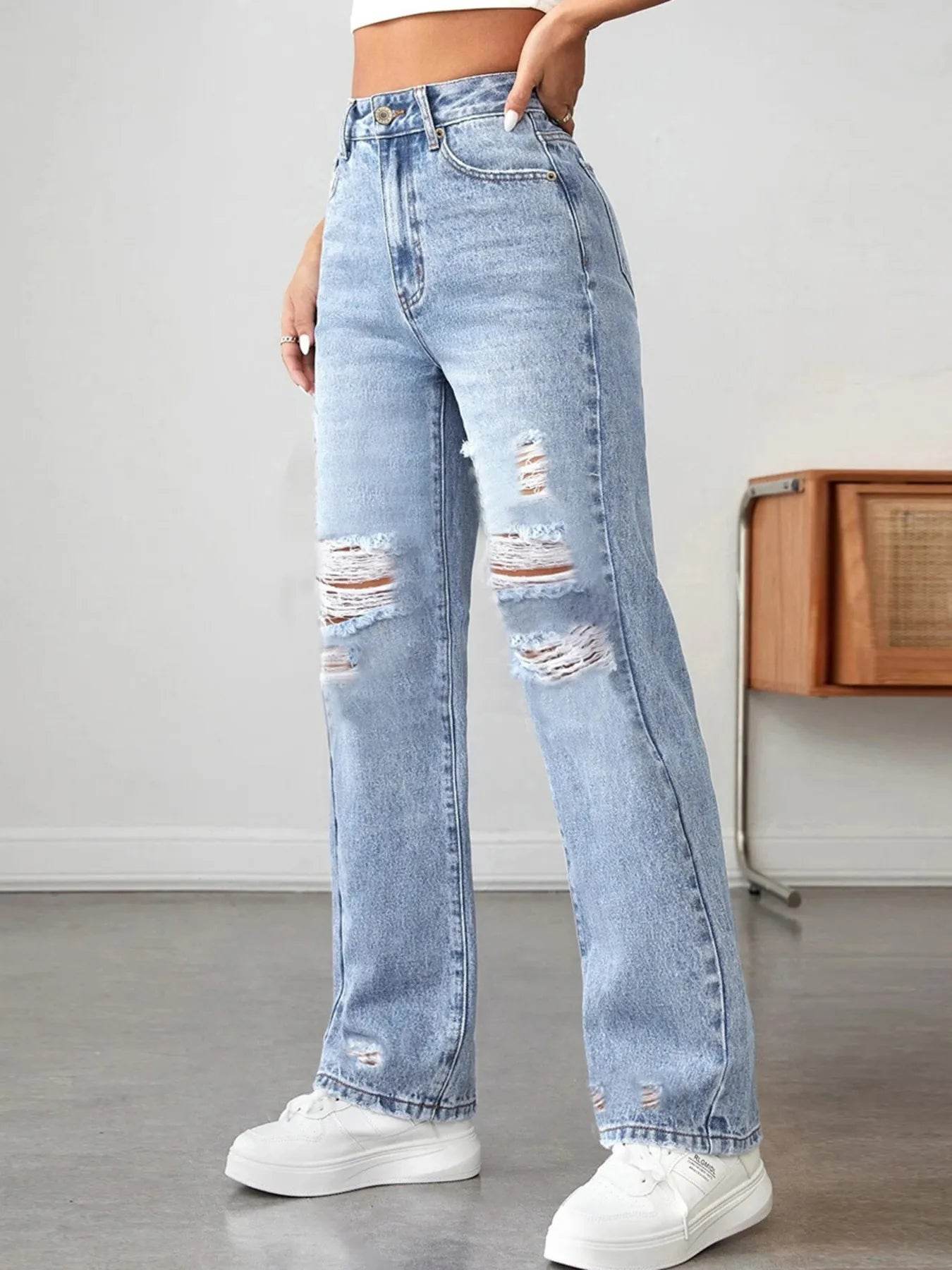 Distressed High Waisted Jeans Trendsi dbadb89ccab8496696879b3d5af0c463-Max-Origin