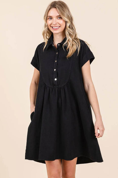 Mittoshop Twill Short Sleeve Collared Mini Dress Trendsi dbee483d613e49f79a42f0023700c3e6-Max-Origin