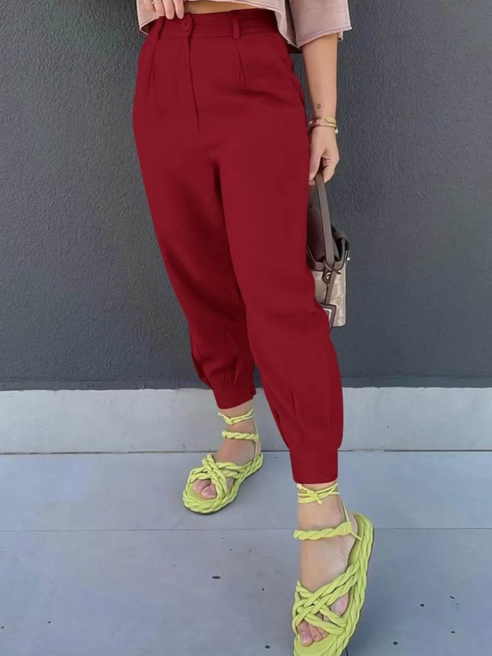 High Waist Cropped Pants Trendsi dbfd4a8b-544a-43ed-ab72-4aac418bc041-Max