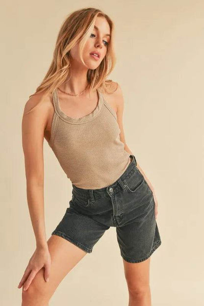 Aemi + Co Scoop Neck Ribbed Tank Oatmeal Trendsi dc1ceb32-8a18-48b7-8e06-d9564807c15d-Max