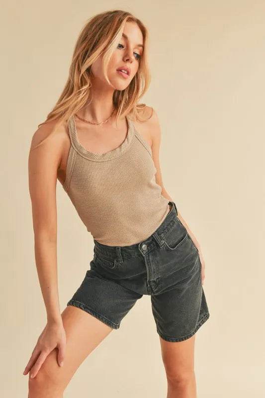 Aemi + Co Scoop Neck Ribbed Tank Oatmeal Trendsi dc1ceb32-8a18-48b7-8e06-d9564807c15d-Max