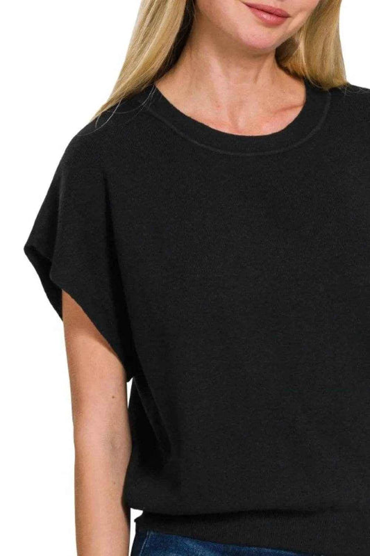 Zenana Round Neck Short Dolman Sleeve Sweater Trendsi dc1f8a2e-7938-4912-b26f-1a2268c8df5f-Max-Origin