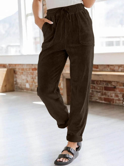 Drawstring Pants with Pockets Chocolate Trendsi dc4013cb-73f6-4e12-9269-e5f280f94704-Max