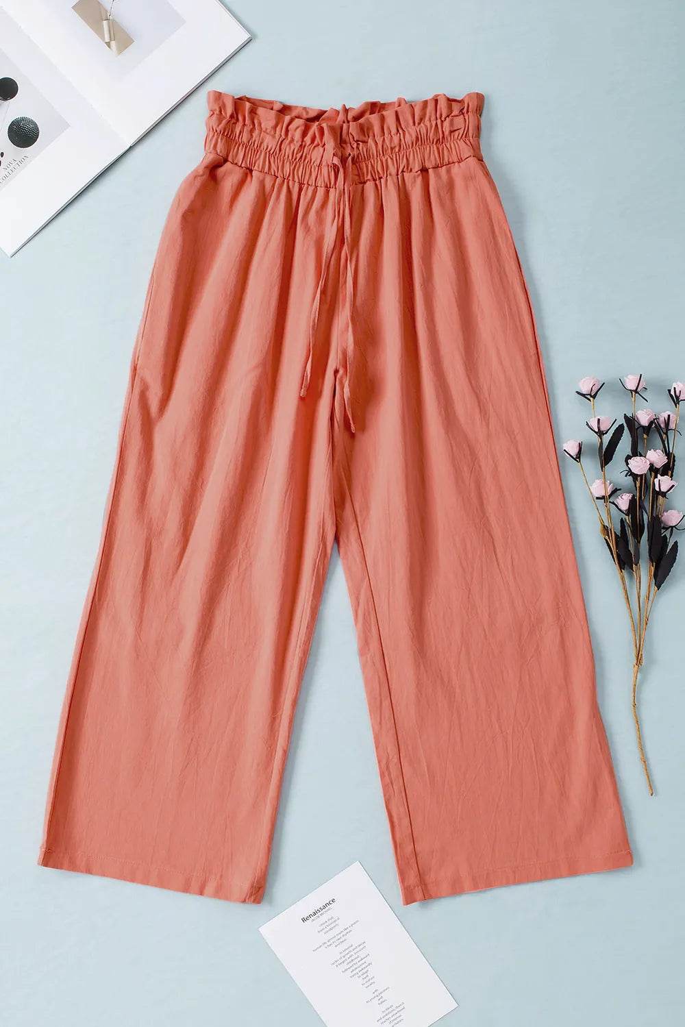 Drawstring Paperbag Waist Wide Leg Pants Coral Trendsi dc47262b-b4a4-4b18-87ba-c6ab126d376f-Max