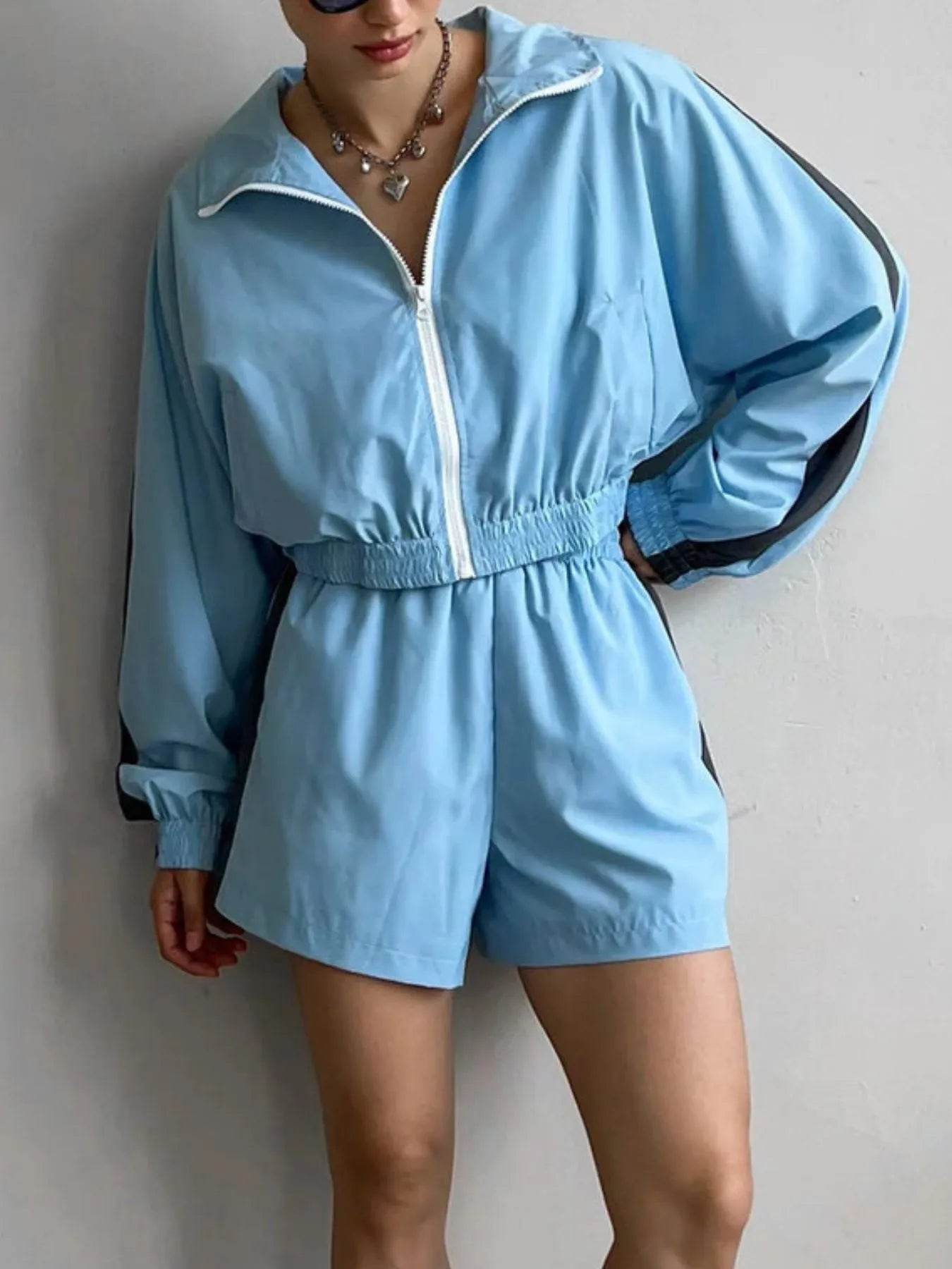 Zip Up Long Sleeve Jacket and Shorts Set Trendsi dca4f9eb-e3a1-4b9f-8bc0-d80956446d97-Max-Origin