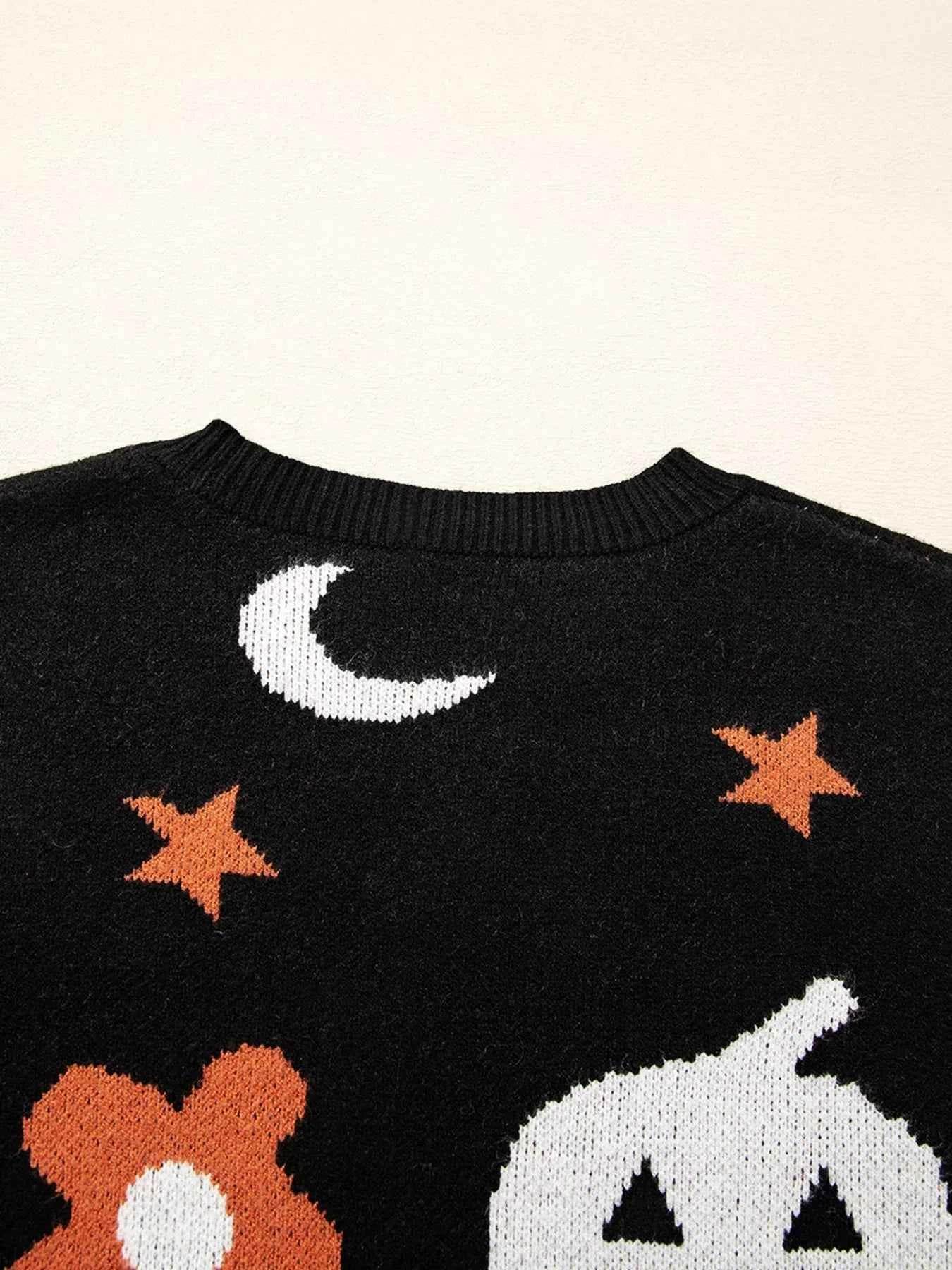 Halloween Gothic Pattern Long Sleeve Sweater Trendsi dcad6af4a5a9485c8ca08e172d233999-Max-Origin