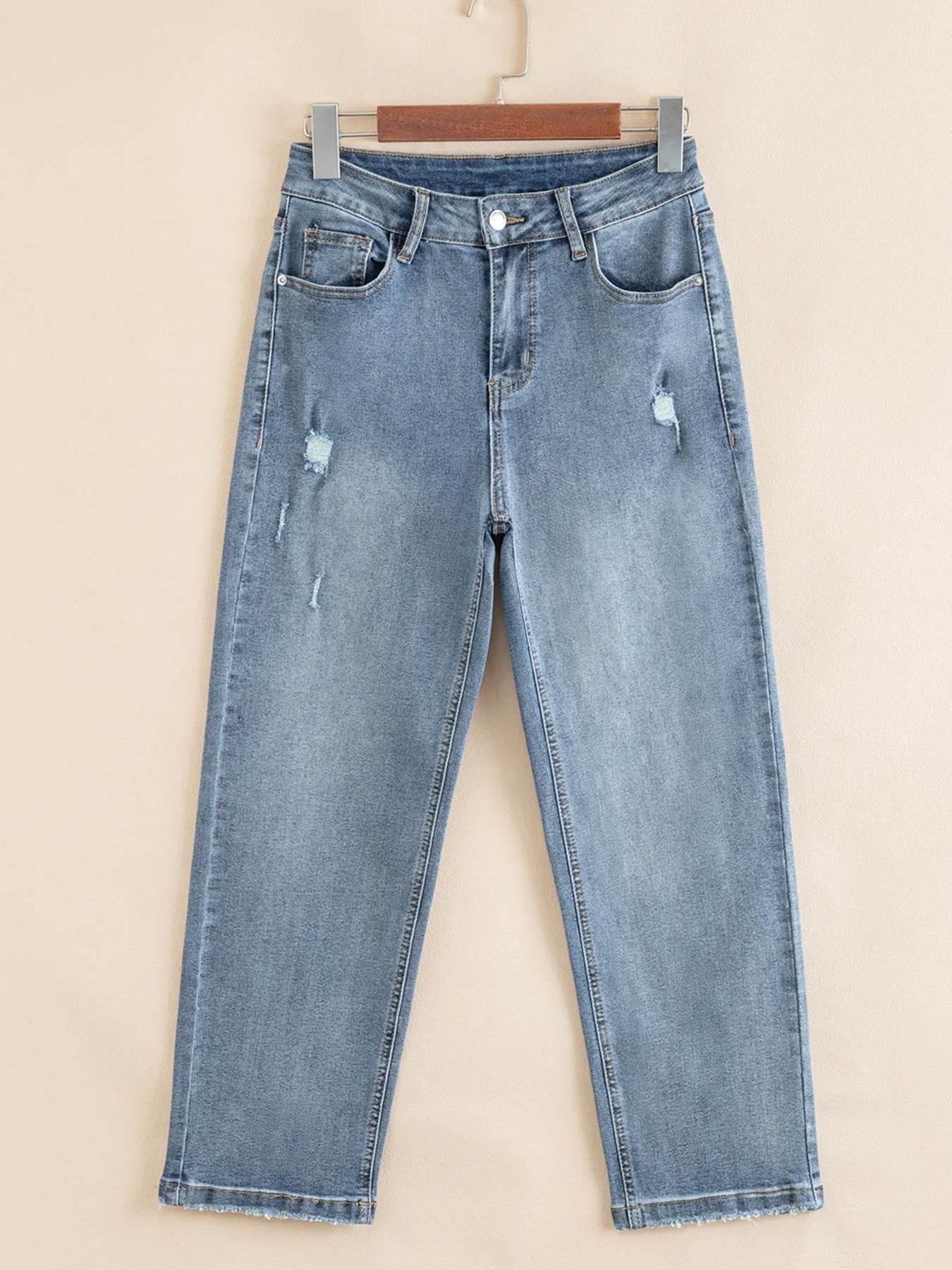 Distressed Ankle-length Straight Jeans Trendsi dce8a24d852d44589ef60ae5dbdbb0c6-Max-Origin