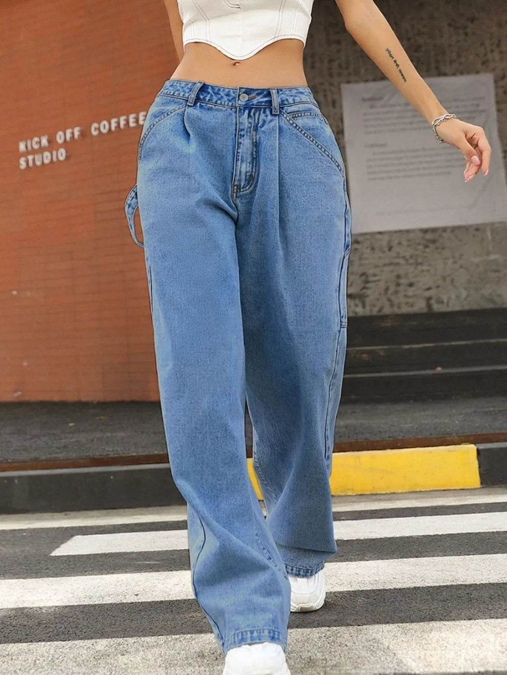 Wide Leg Jeans with Pockets Medium Trendsi dd1ca399-63ce-4c7e-81db-0184a789deae-Max