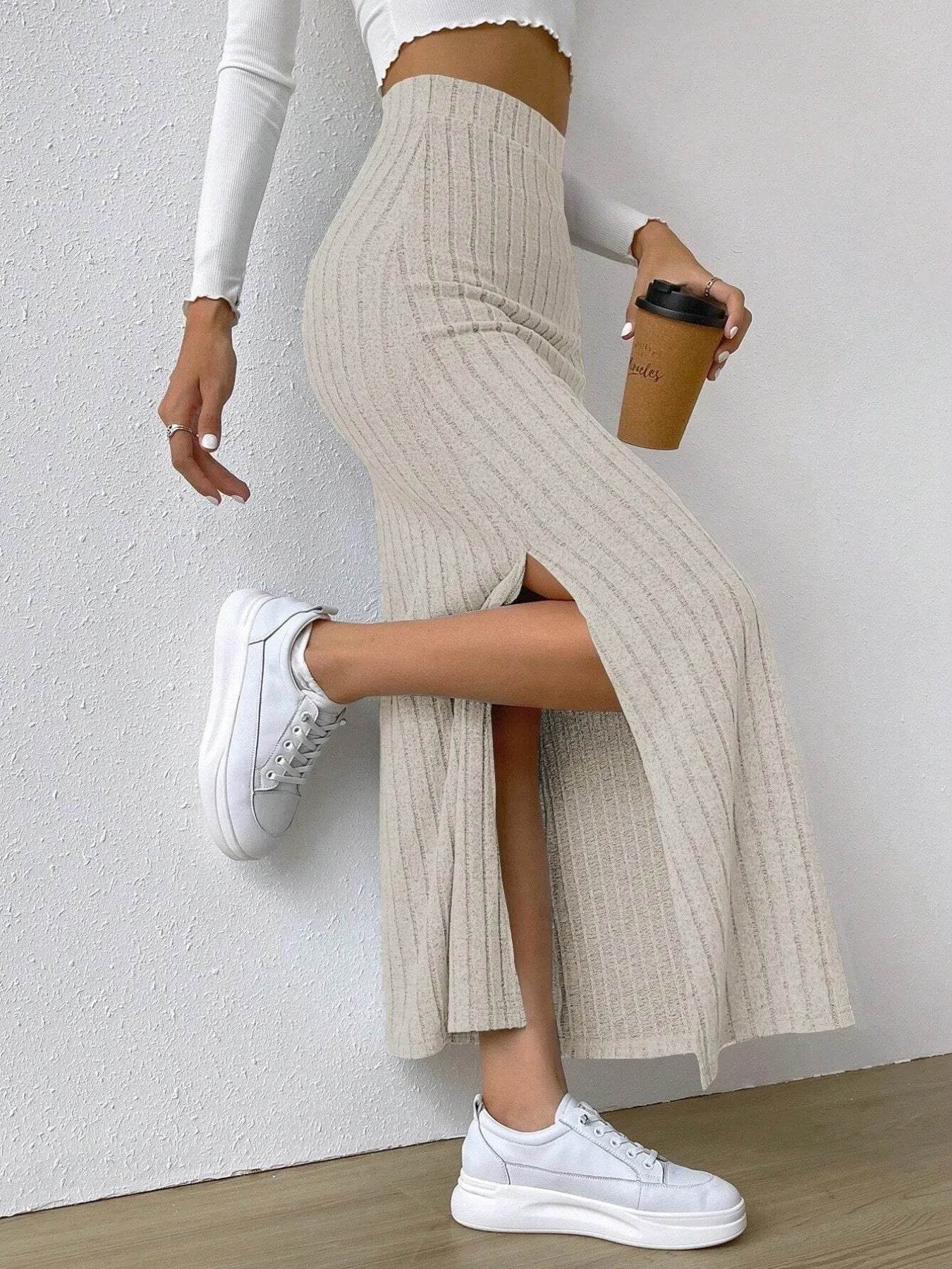 High Waist Ribbed Knit Maxi Skirt Apricot Trendsi dd254d64-493b-4125-b50b-13244e32eeb6-Max-Origin