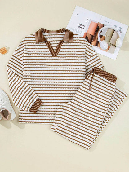 Stripe Collared Top and Drawstring Pant Set Trendsi dd47e259-a142-4823-9e94-62aa12d5bf01-Max-Origin