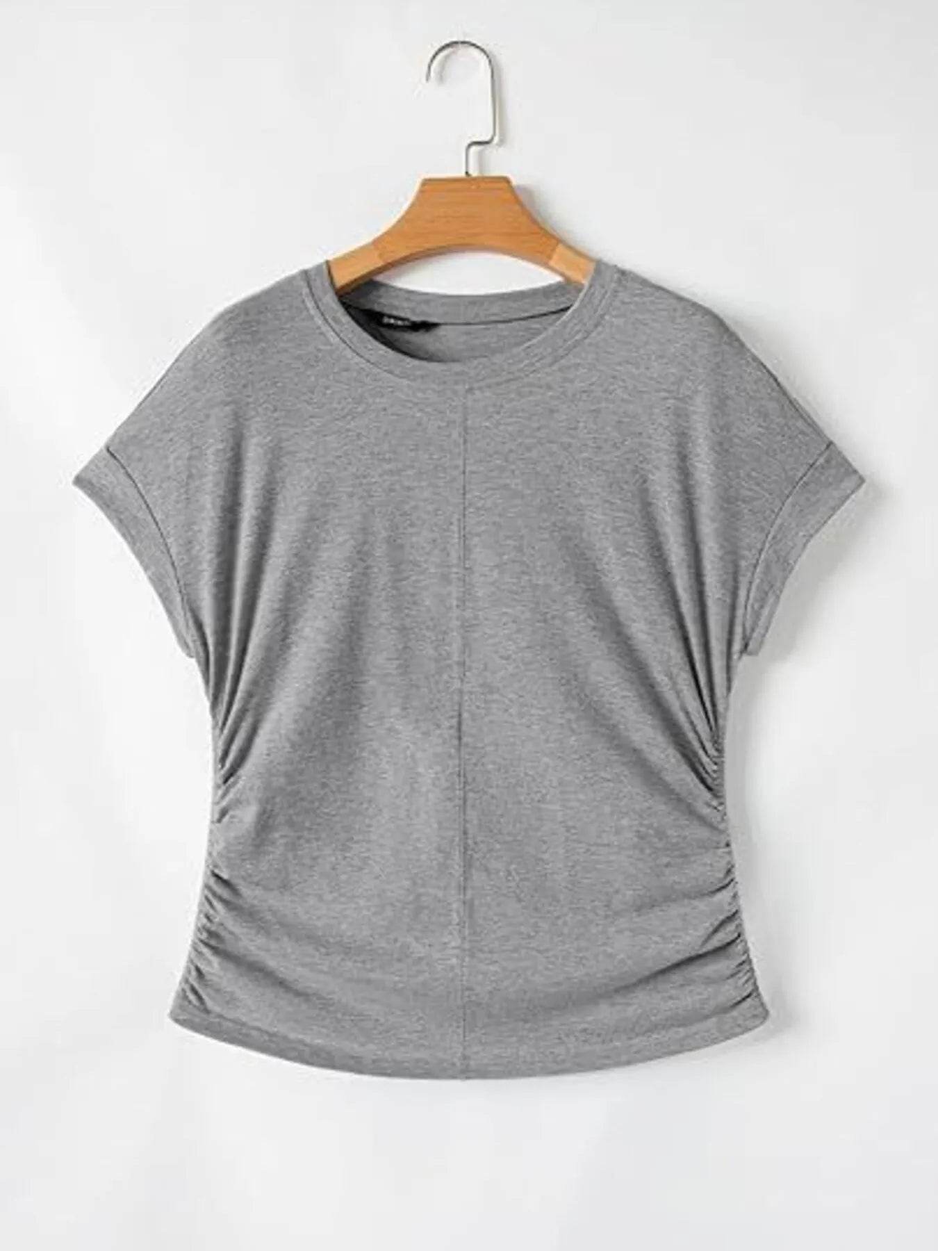 Round Neck Short Sleeve T-Shirt Trendsi dd592fc621fe407ca244f6a5769537de-Max-Origin