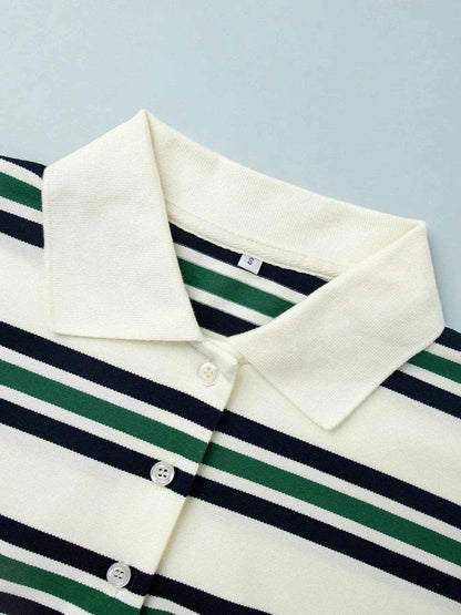 Striped Polo T-Shirt with Contrast Collar Trendsi dd8ddd059daa4e37a9d9db9479f65317-Max-Origin