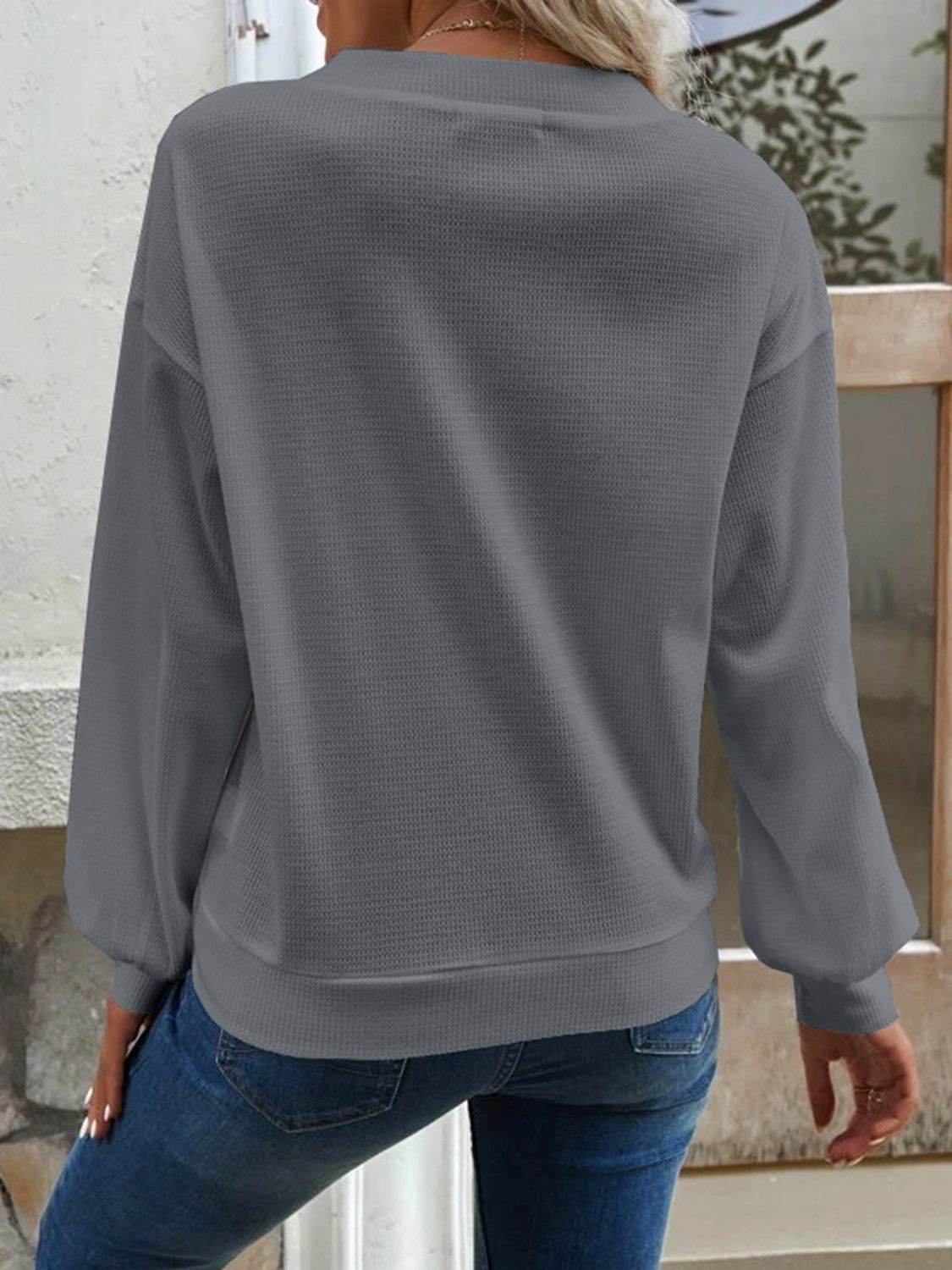 V-Neck Dropped Shoulder Blouse Trendsi de0579b4696c4d3bada72ceaac2e04a0-Max