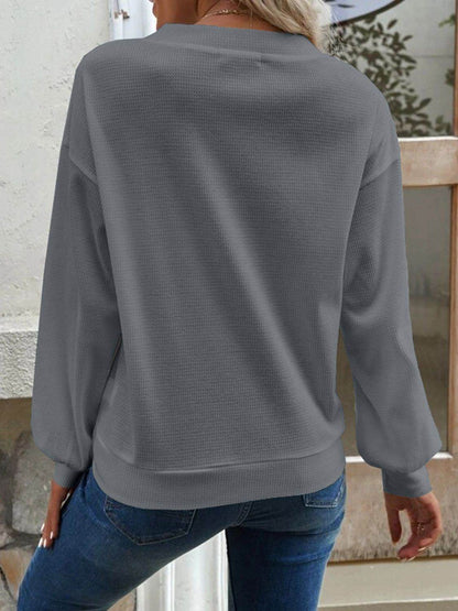 V-Neck Dropped Shoulder Blouse Trendsi de0579b4696c4d3bada72ceaac2e04a0-Max
