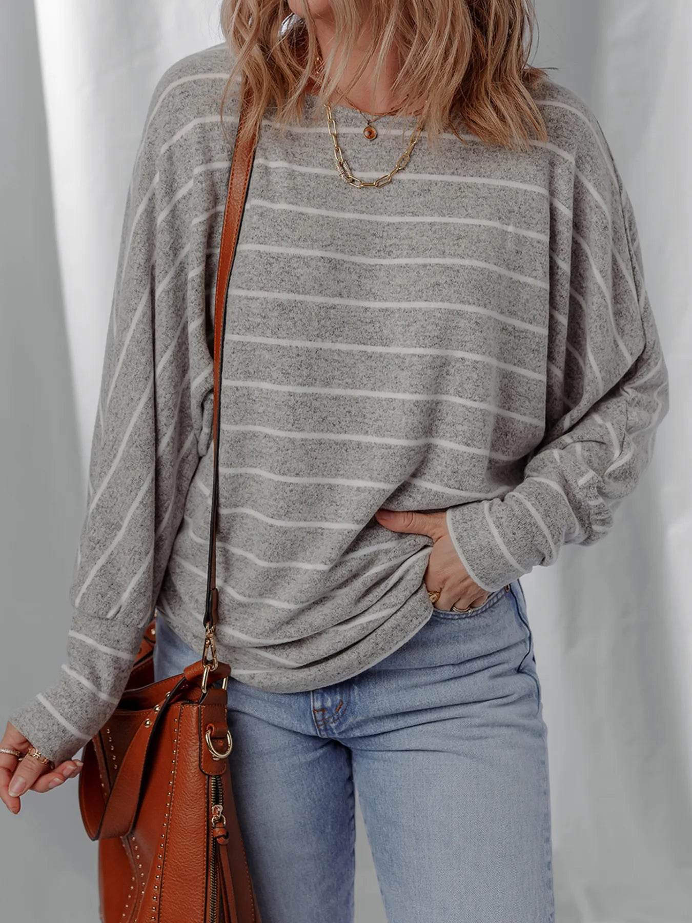 Stripe Dolman Sleeve Drop Shoulder Top Trendsi de0bfc6c8a5c4725b6c12c18e5222e7a-Max-Origin