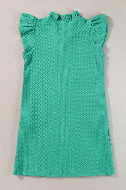 Ruffled V-Neck Cap Sleeve Mini Dress Trendsi de26a662-8489-4bcf-8746-ffb571535c4c-Max