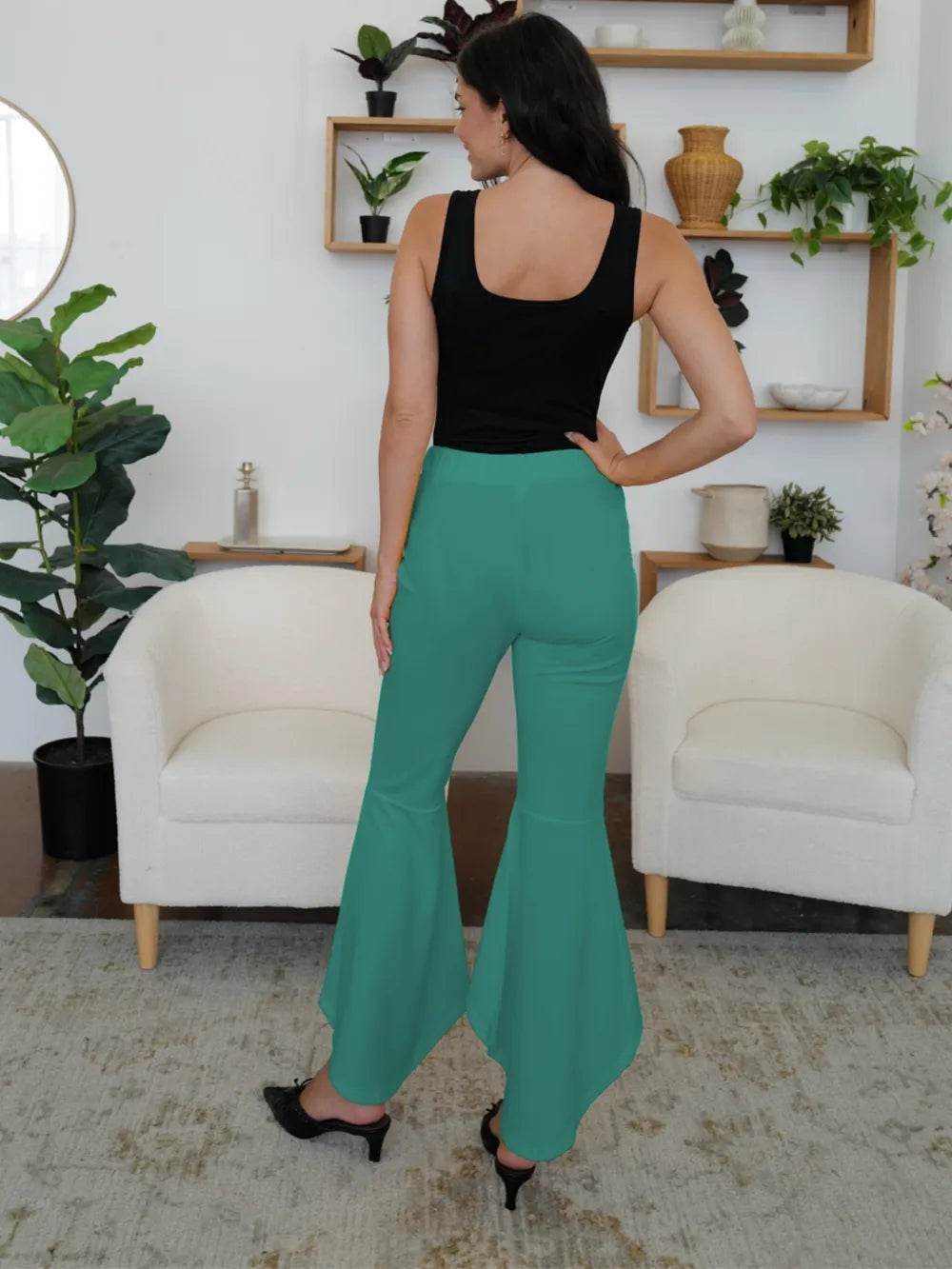 FAM-FAM High-Low Bootcut Pants Trendsi de52c46a-f4aa-446c-acf2-1077f3b345a2-Max