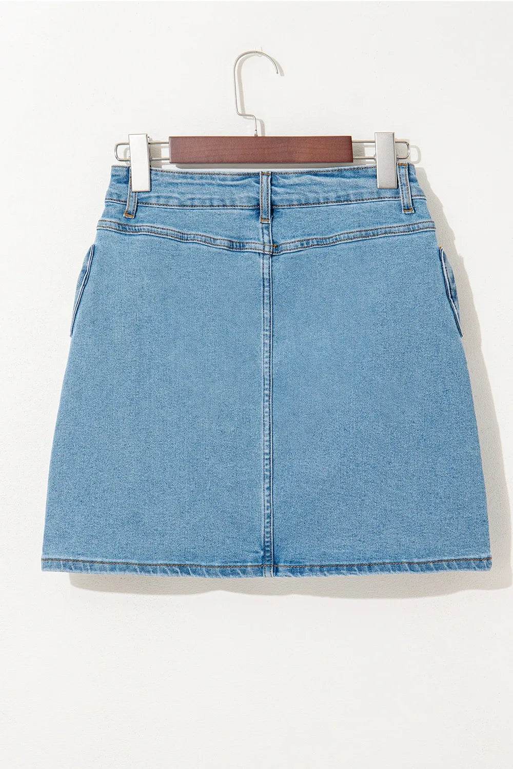Acid Wash Bowknot Details High Waist Denim Skirt Trendsi de84680a-6a70-4d09-b179-1153cf507459-Max-Origin