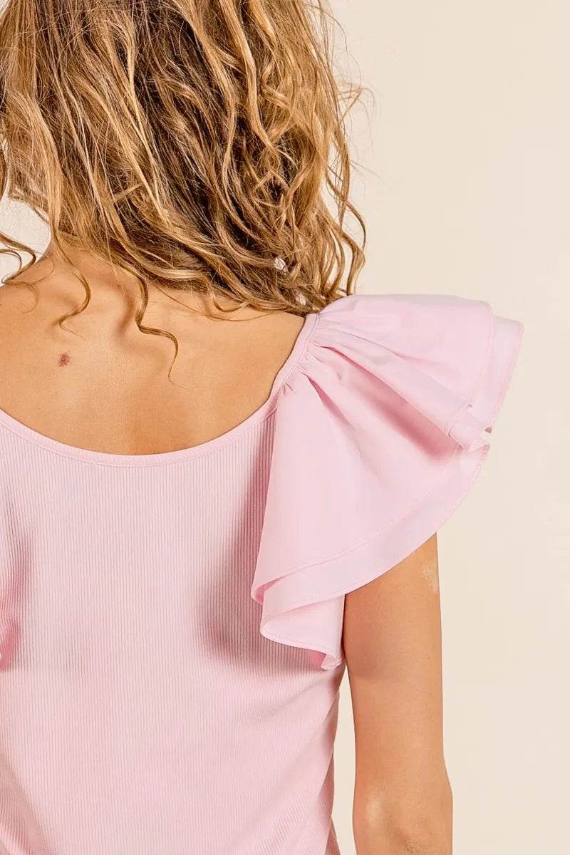 BiBi Wide Layered Ruffle Sleeve Scoop Neck Ribbed Top Trendsi dea83165c5f44a97815efec8ff8624b9-Max-Origin