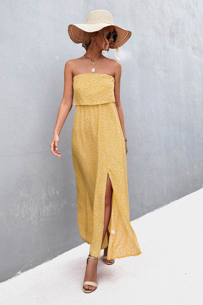 Strapless Split Maxi Dress Gold Trendsi deab65ad121d4ea38cb6561599e2b128-Max