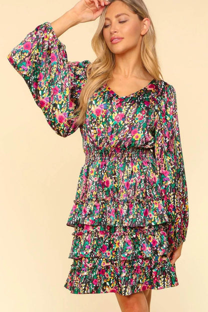 Haptics V-Neck Satin Floral Layered Dress Trendsi dec3201f-d5a8-4786-9146-afa30e0b3a1a-Max