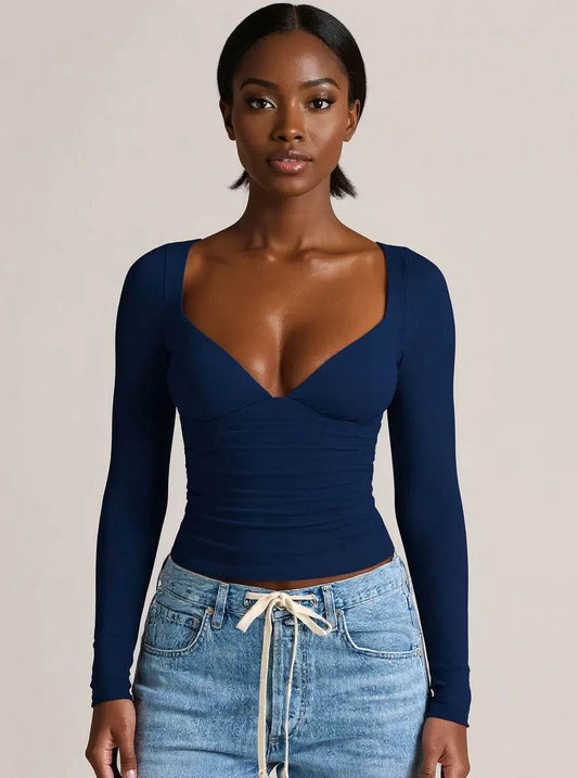 Long Sleeve Fitted T-Shirt Navy Blue Trendsi df2269a6-3205-4fd6-8be7-c80f688ee0a5-Max-Origin