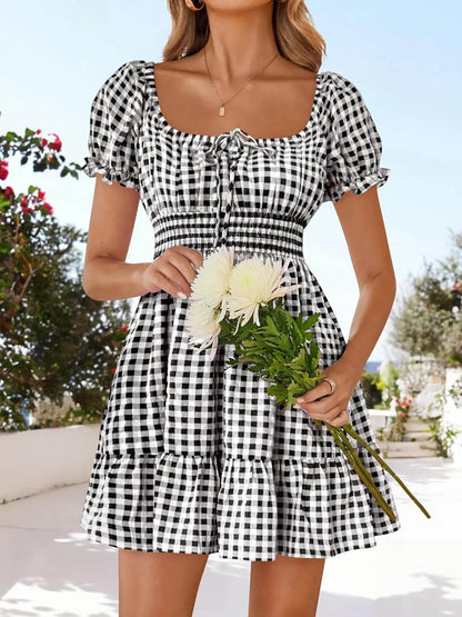 Gingham Smocked Puff Sleeve Summer Dress Trendsi df2fc8c60d37440b8ff6ab1fbba7ba8a-Max-Origin
