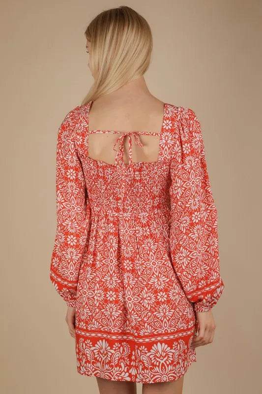 VERY J Printed Smocked Chest Boho Mini Dress Trendsi df53167fa4864ac4a09716cee1324964-Max-Origin