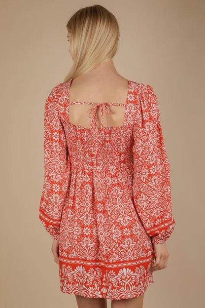 VERY J Printed Smocked Chest Boho Mini Dress Trendsi df53167fa4864ac4a09716cee1324964-Max-Origin