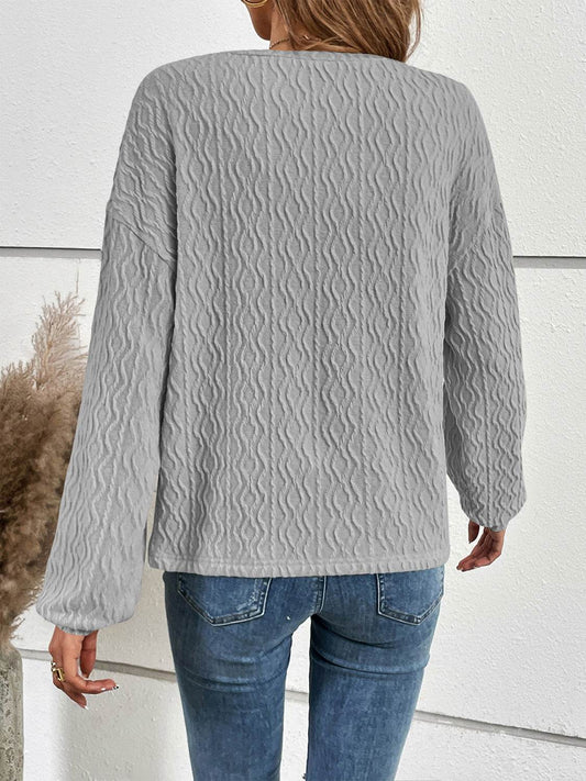 Ivy Lane Half Button Long Sleeve Top Trendsi df6112a9230d4a8b95ca766879551061-Max