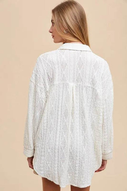 Annie Wear Openwork Button Down Drop Shoulder Shirt Trendsi df647381-bbc2-45b9-a4bb-2400ae7e6a1c-Max