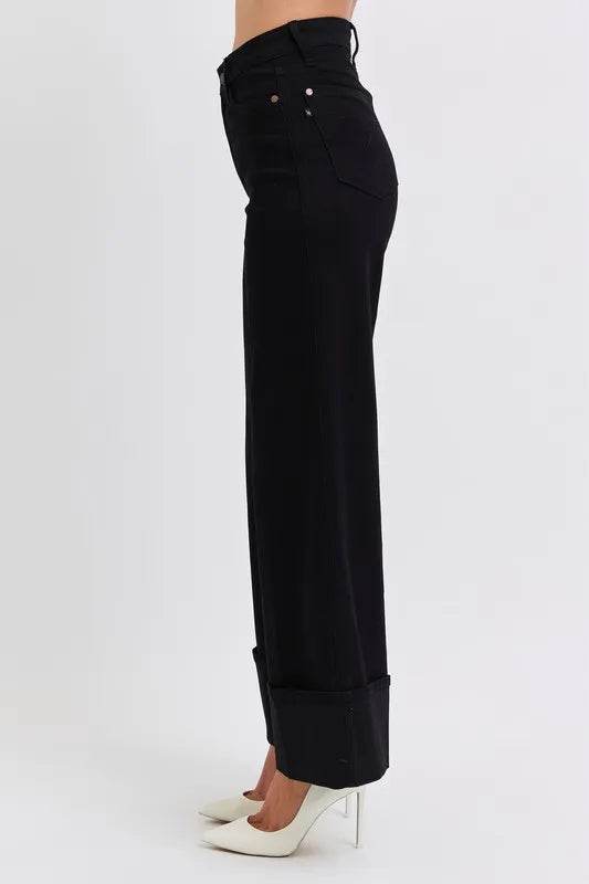 Judy Blue Full Size High Waist Reto Wide Leg W/ Cuff Plus Size Trendsi df736a5ab5d94a629840b61c6c34f4a4-Max-Origin