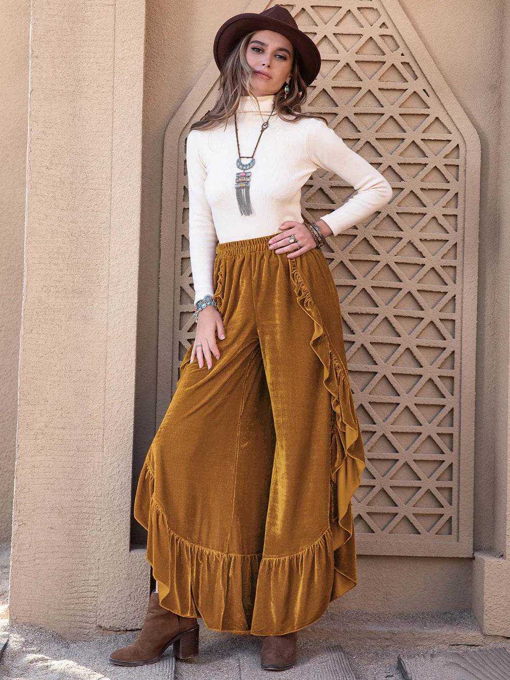 Slit Ruffled Wide Leg Pants Trendsi df9a89aa-3e07-400c-a0fd-7aaad7e2bbc6-Max