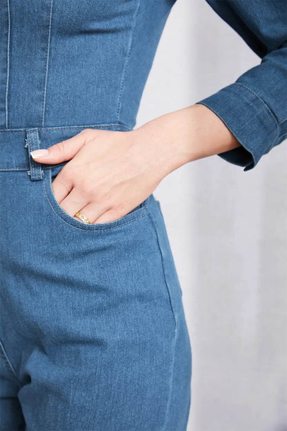 Snap Down Denim Jumpsuit with Pockets Trendsi dfa15edd-6ec2-4064-b338-26241d324dac-Max
