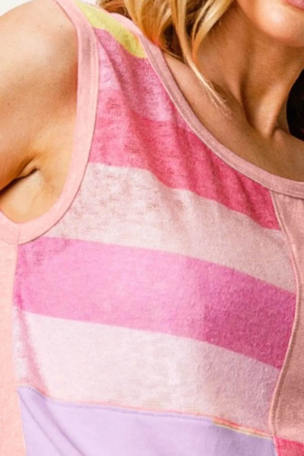 BiBi Color Block & Striped Round Neck Tank Trendsi e0128df7-11bf-4ed1-b428-b43e096d5fa6-Max