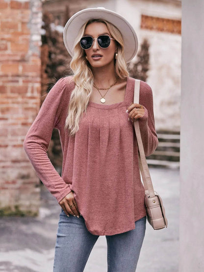Square Neck Long Sleeve T-Shirt Dusty Pink Trendsi e0514750-f897-430c-8614-6673a8d88eaa-Max-Origin